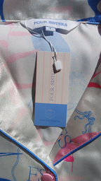 'Four Sisters' printed luxurious satin pyjama set