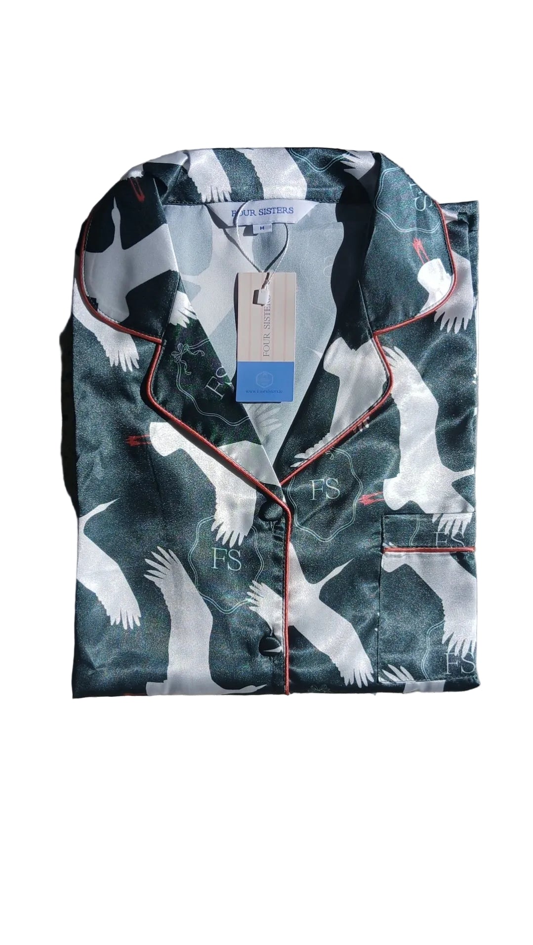 'Four Sisters' luxury printed satin pyjama set